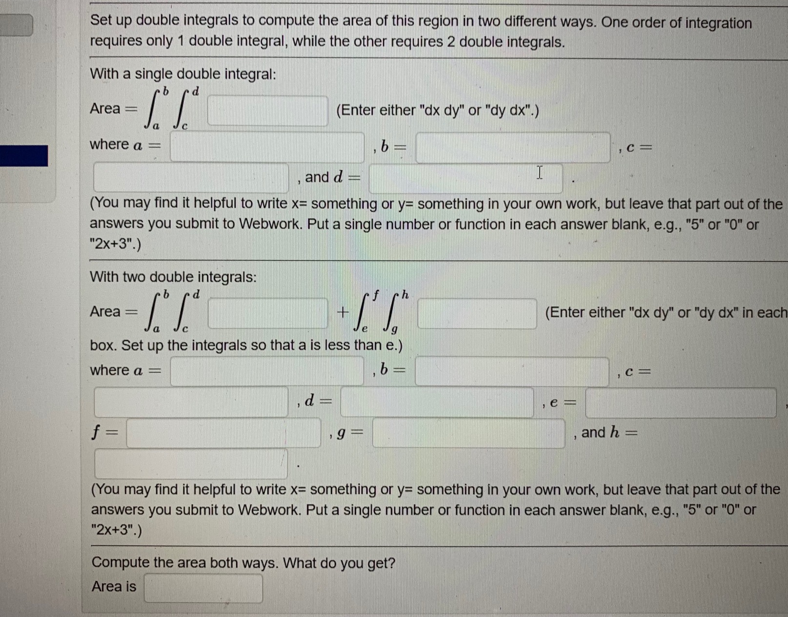 Answered Set Up Double Integrals To Compute The Bartleby