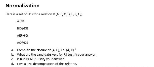 Answered Normalization Here Is A Set Of Fds For Bartleby