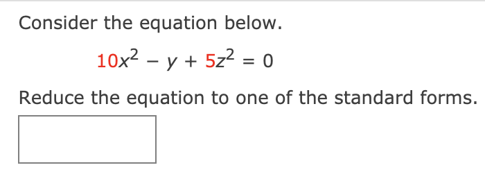 Answered Consider The Equation Below 10x2 Y Bartleby