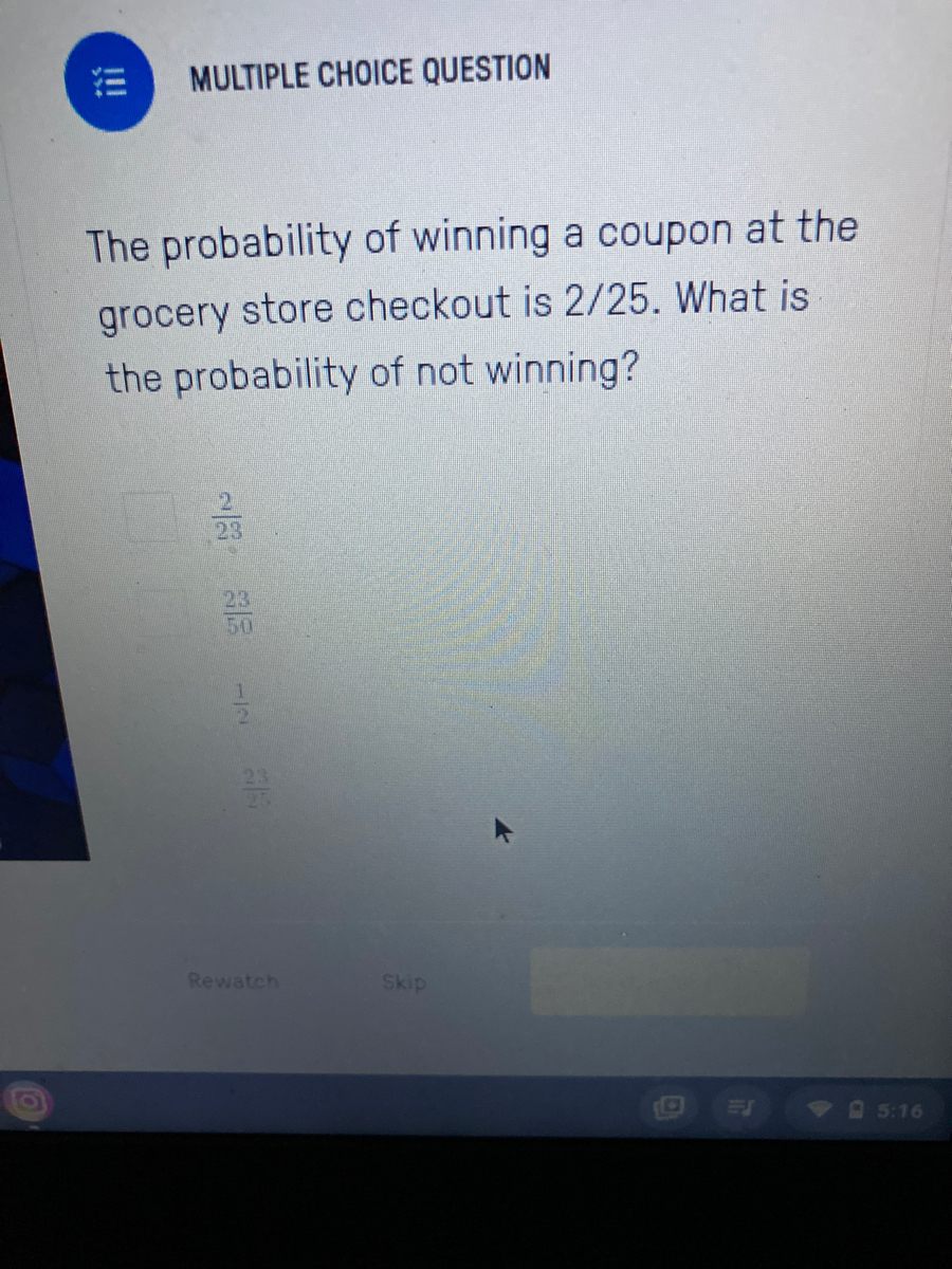 Answered: The Probability Of Winning A Coupon At… | Bartleby