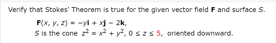 Answered Verify That Stokes Theorem Is True For Bartleby 0421