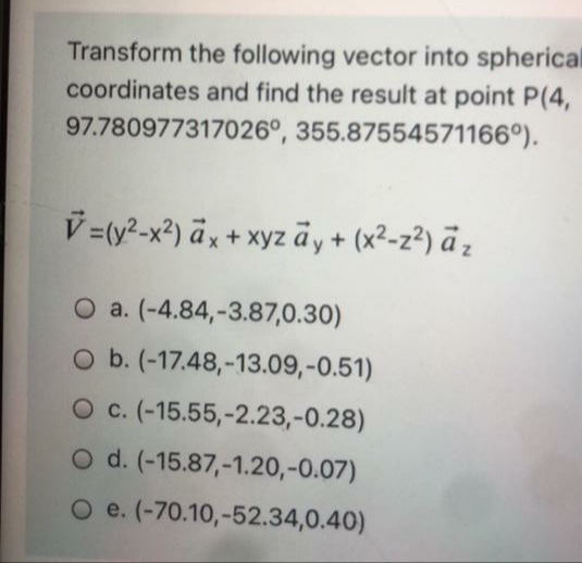 Answered Transform The Following Vector Into Bartleby