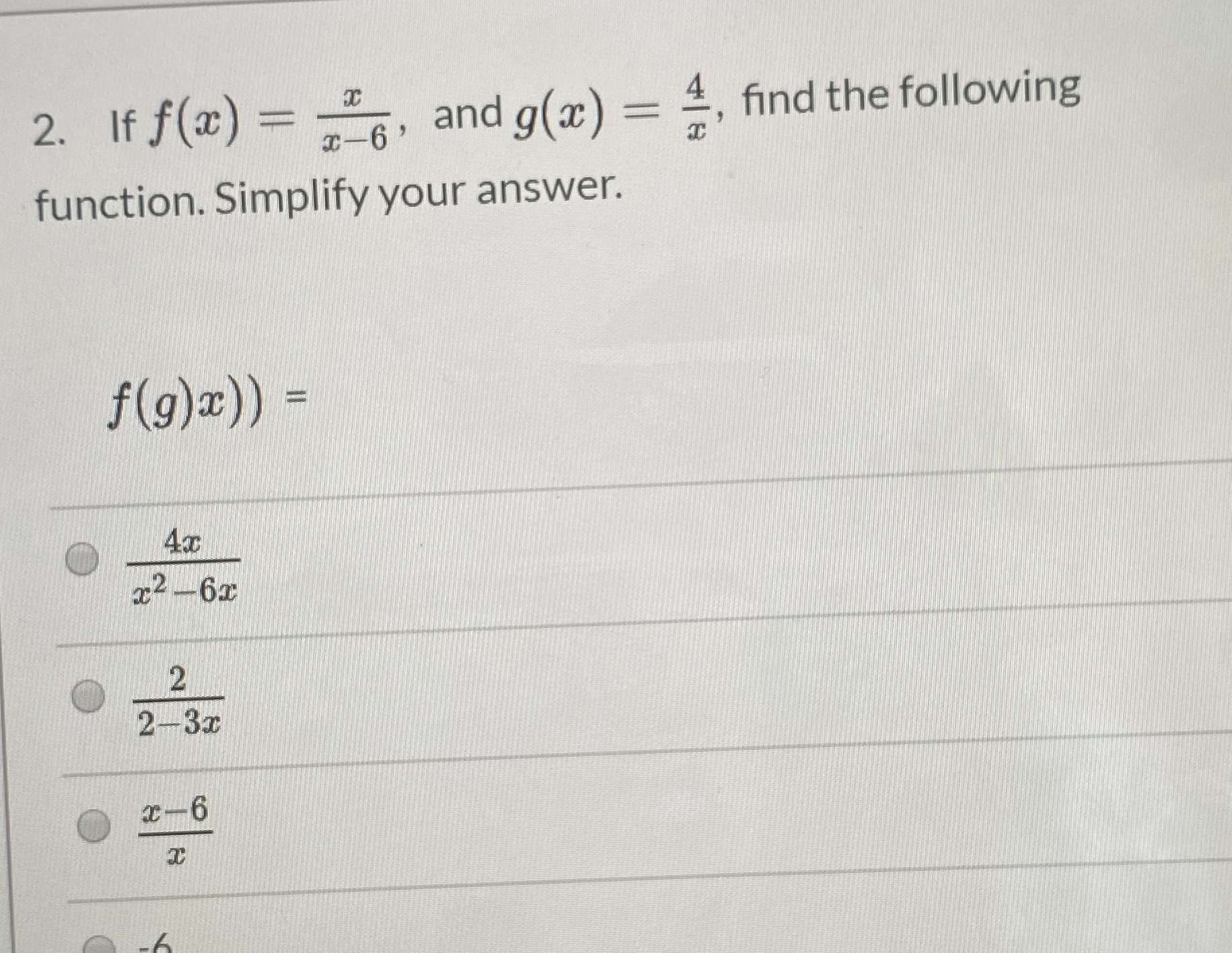 Answered 2 If F X And G X 4 Find The Bartleby