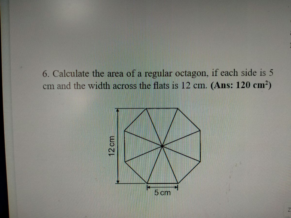 Answered 6. Calculate the area of a regular… bartleby