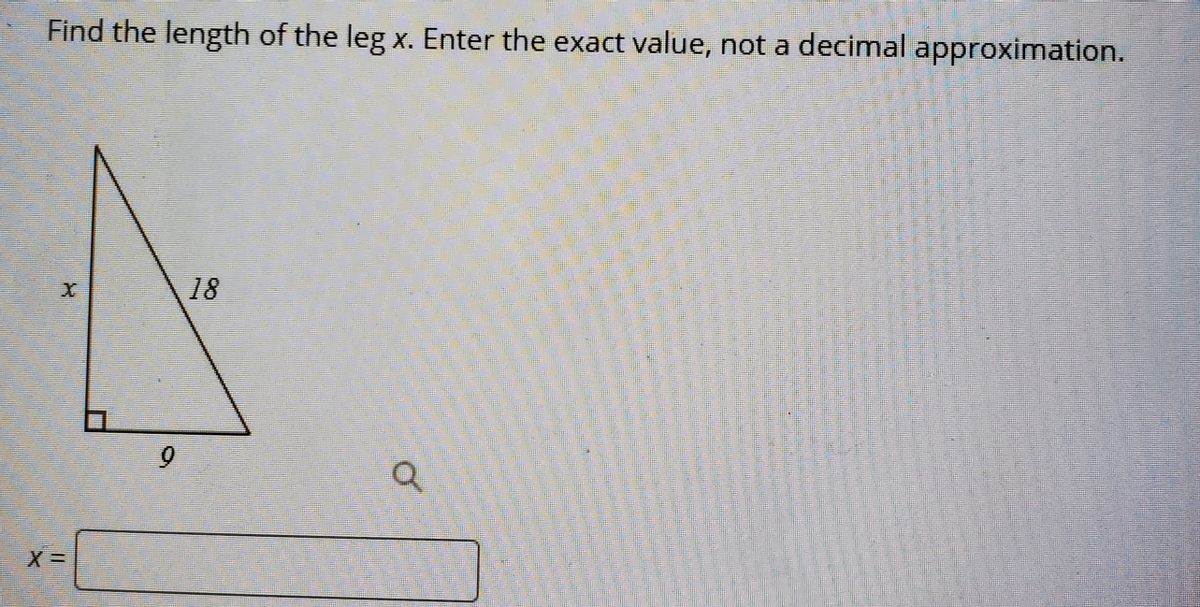 Answered: Find The Length Of The Leg X. Enter The… 