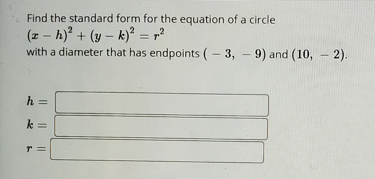 Answered Find The Standard Form For The Equation Bartleby