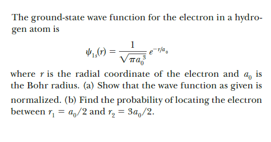 Answered The Ground State Wave Function For The Bartleby
