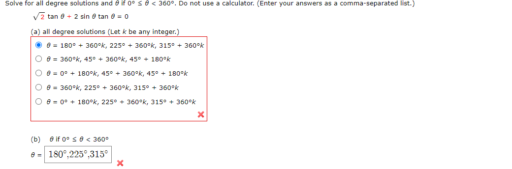 Answered Solve For All Degree Solutions And 0 If Bartleby