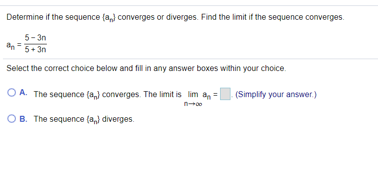 Answered Determine If The Sequence A Bartleby