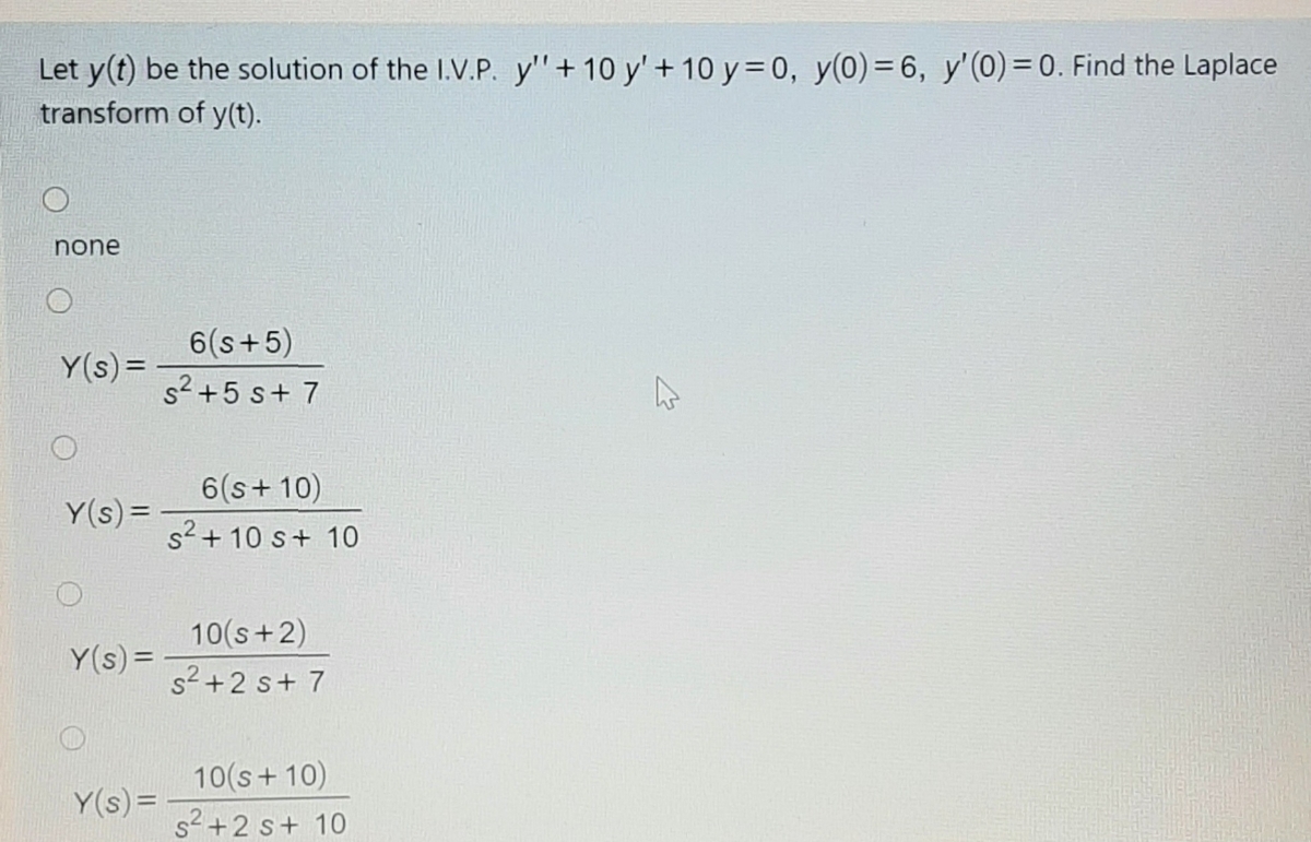 Answered Let Y T Be The Solution Of The I V P Bartleby