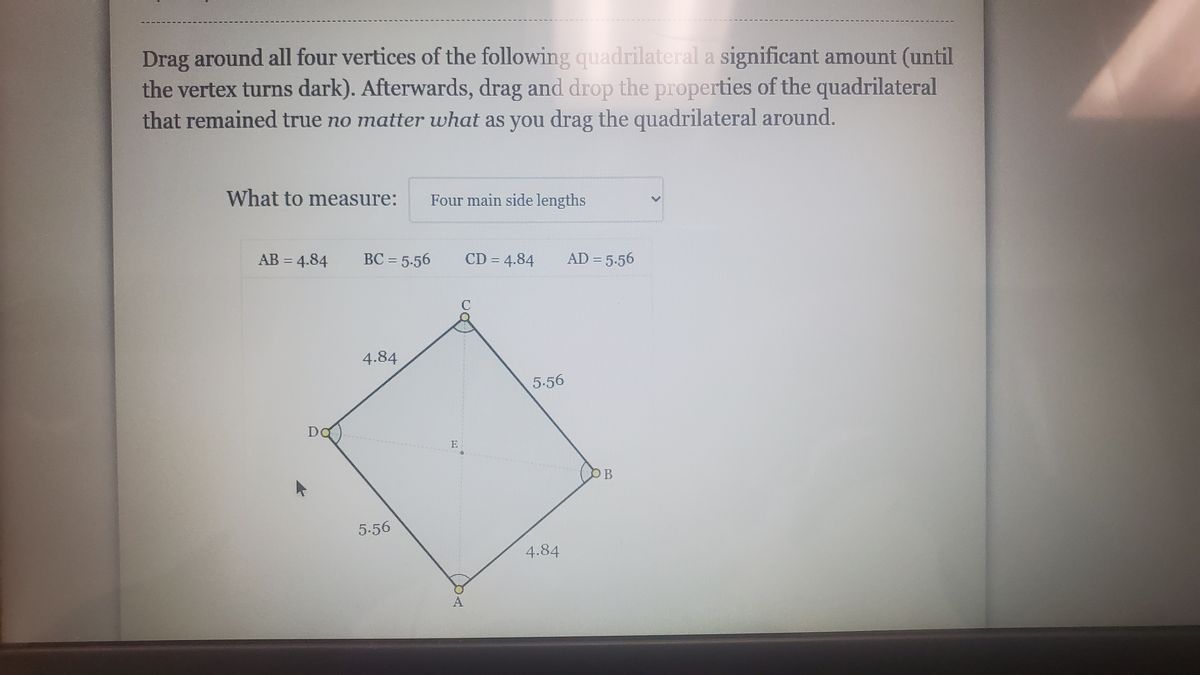 Answered: Drag around all four vertices of the… | bartleby