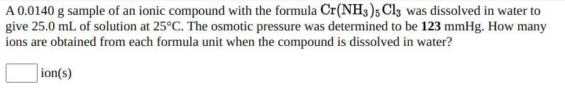 Answered A 0.0140 g sample of an ionic compound… bartleby