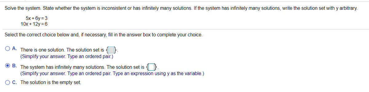 Answered Solve The System State Whether The… Bartleby