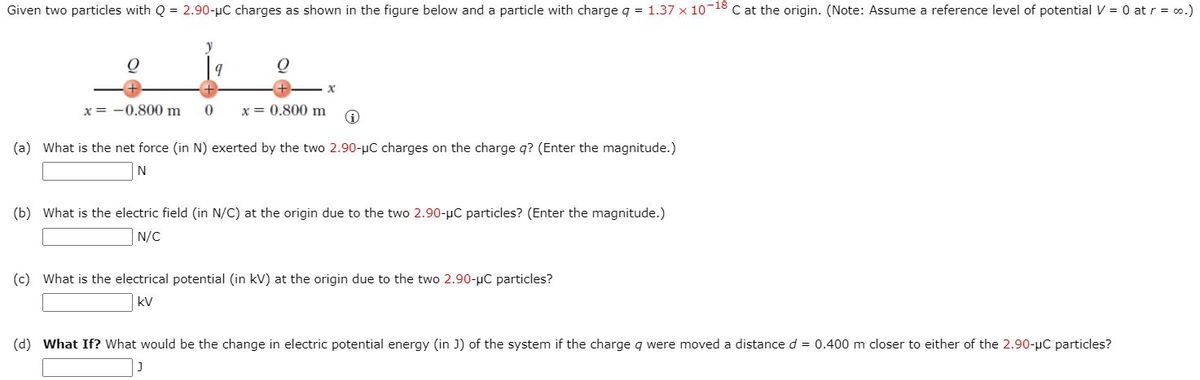 Answered Given Two Particles With Q 2 90 Uc Bartleby