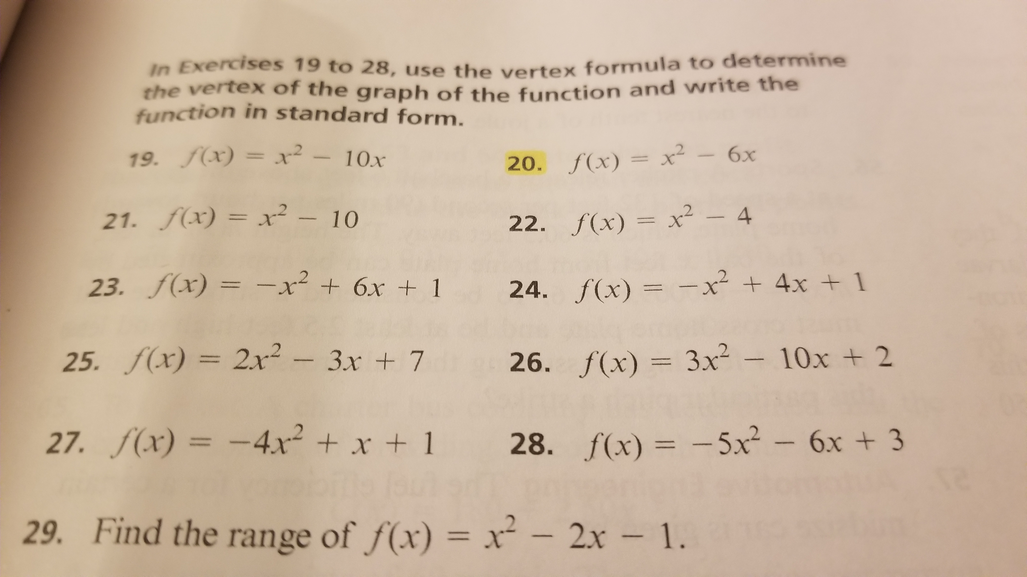 Answered In Exercises 19 To 28 Use The Vertex Bartleby