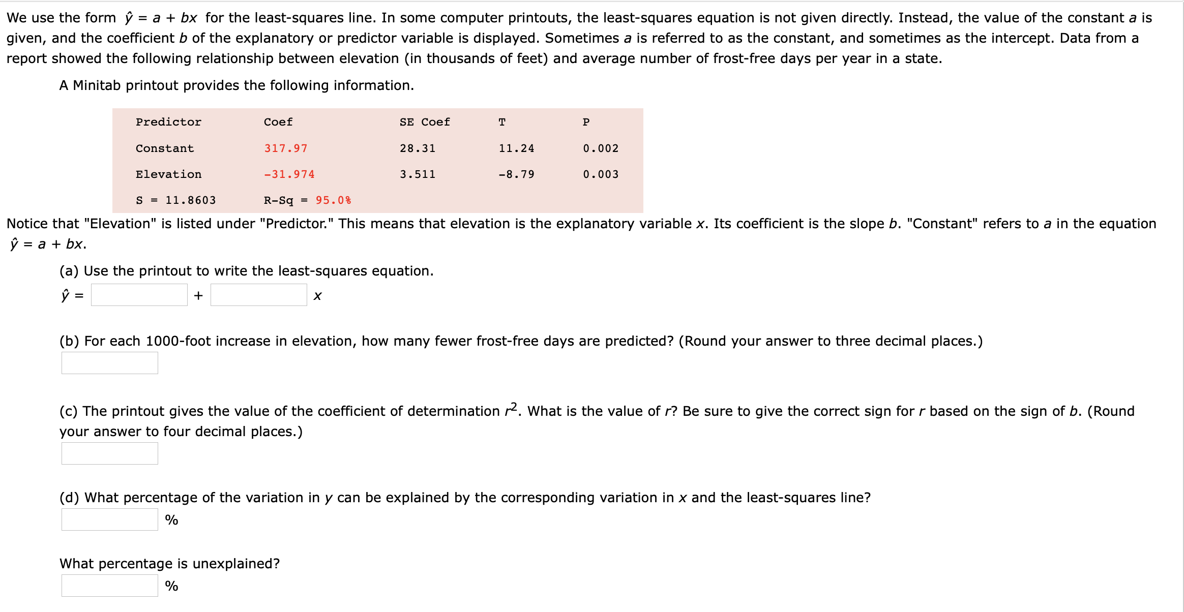 Answered We Use The Form ŷ A Bx For The Bartleby