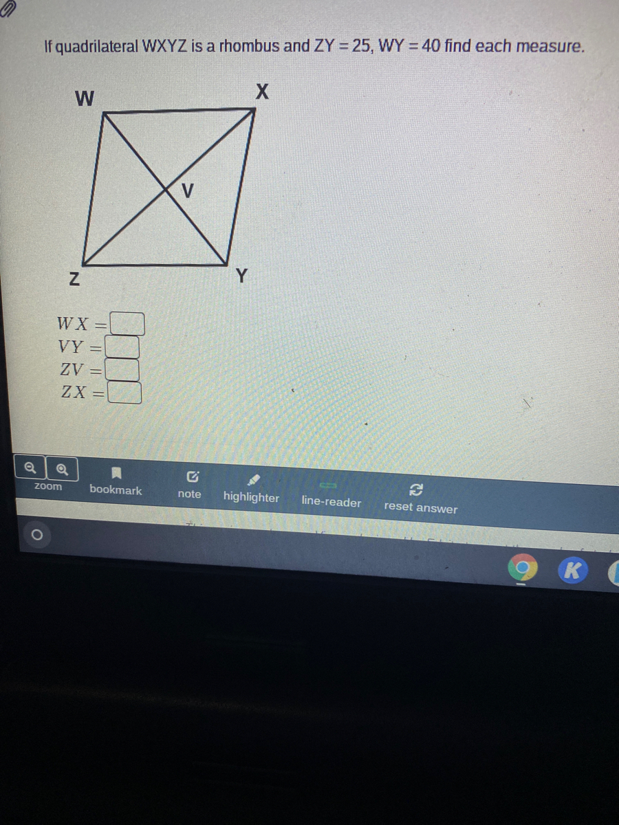 Answered If Quadrilateral Wxyz Is A Rhombus And Bartleby 3692