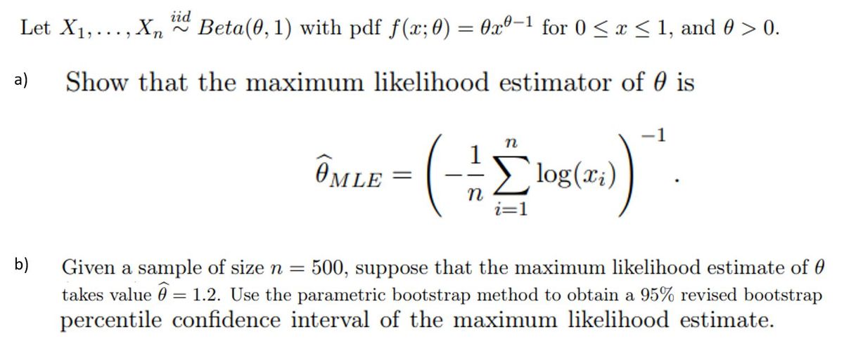 Answered Iid Let X1 Beta 0 1 With Pdf Bartleby