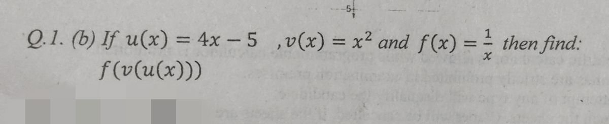 Answered Q 1 B If U X 4x 5 V X X Bartleby