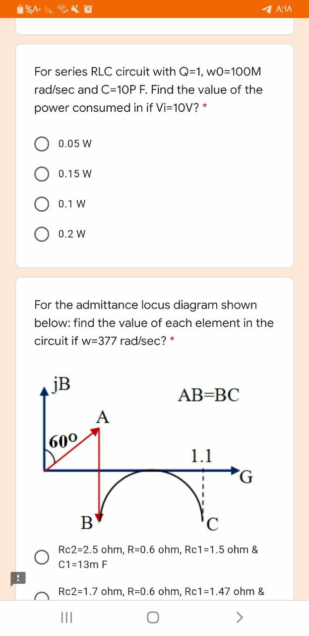 Answered For Series Rlc Circuit With Q 1 Bartleby