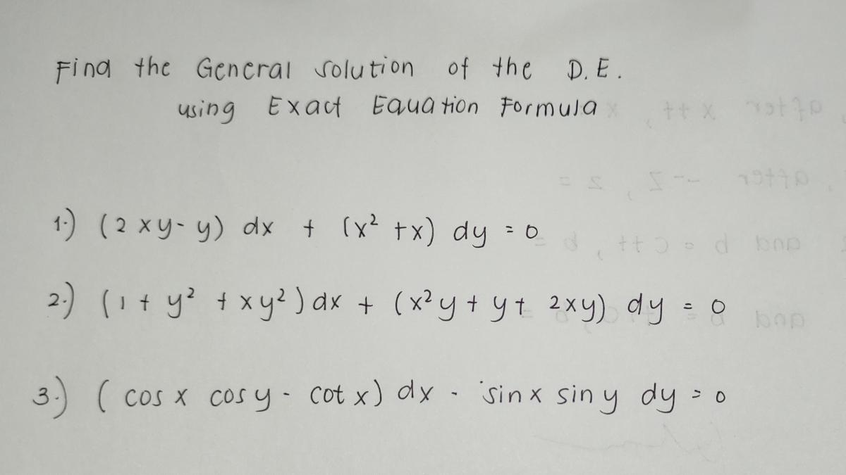 Answered Fing The Gencral Solution Of The D E Bartleby