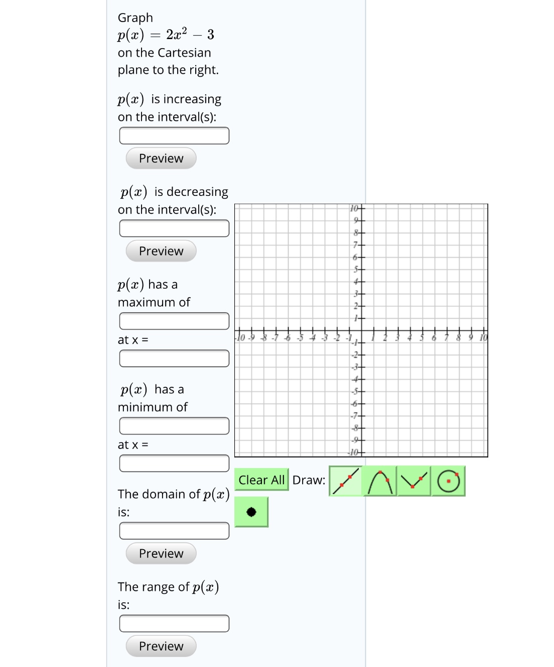 Answered: Graph p(x) : on the Cartesian plane to… | bartleby