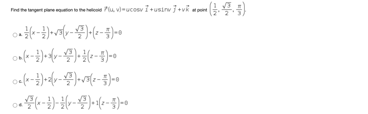 Answered 1 V3 T Find The Tangent Plane Equation Bartleby