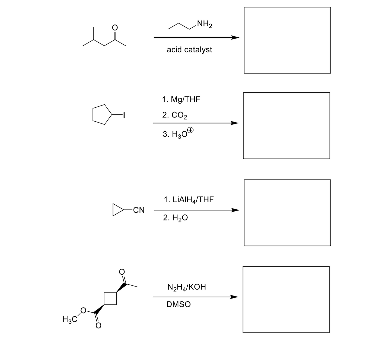 Answered: NH2 acid catalyst 1. Mg/THF 2. CO2 3.… | bartleby