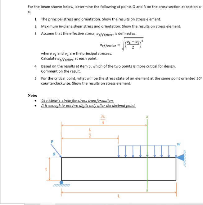 Answered: 1. The principal stress and… | bartleby