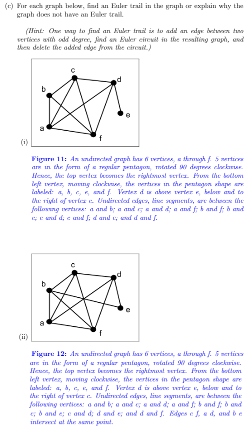 Answered: For Each Graph Below, Find An Euler… | Bartleby