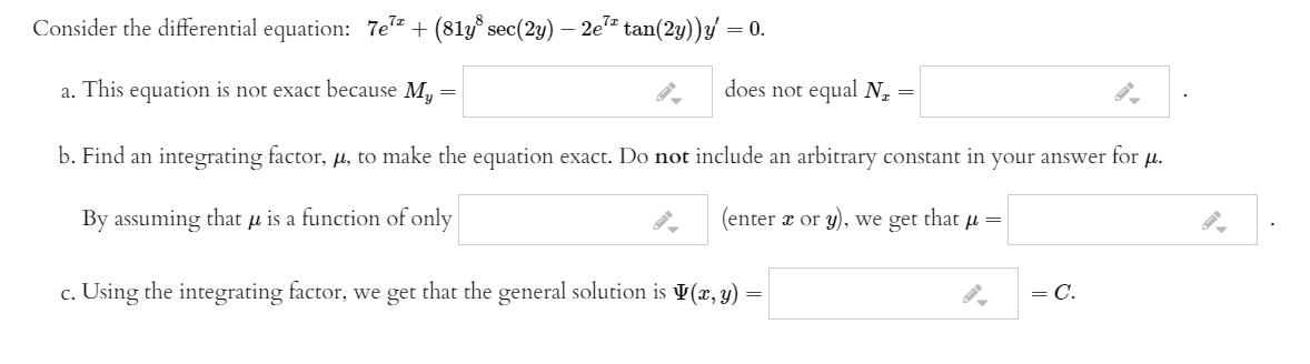 Answered Consider The Differential Equation 7e Bartleby