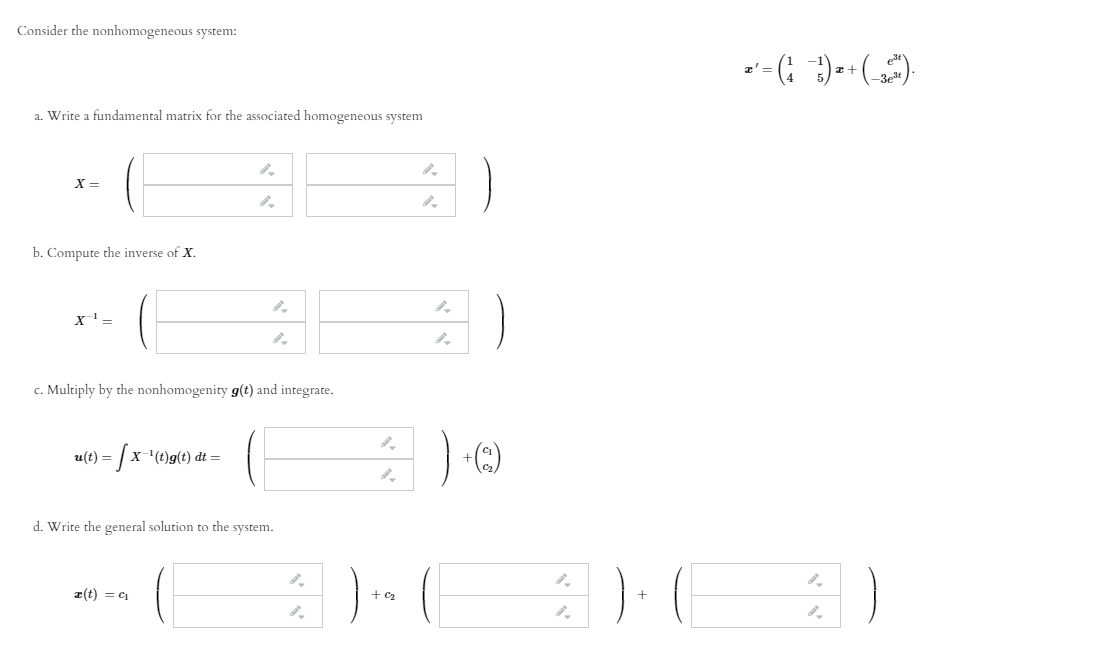 Answered Consider The Nonhomogeneous System Bartleby