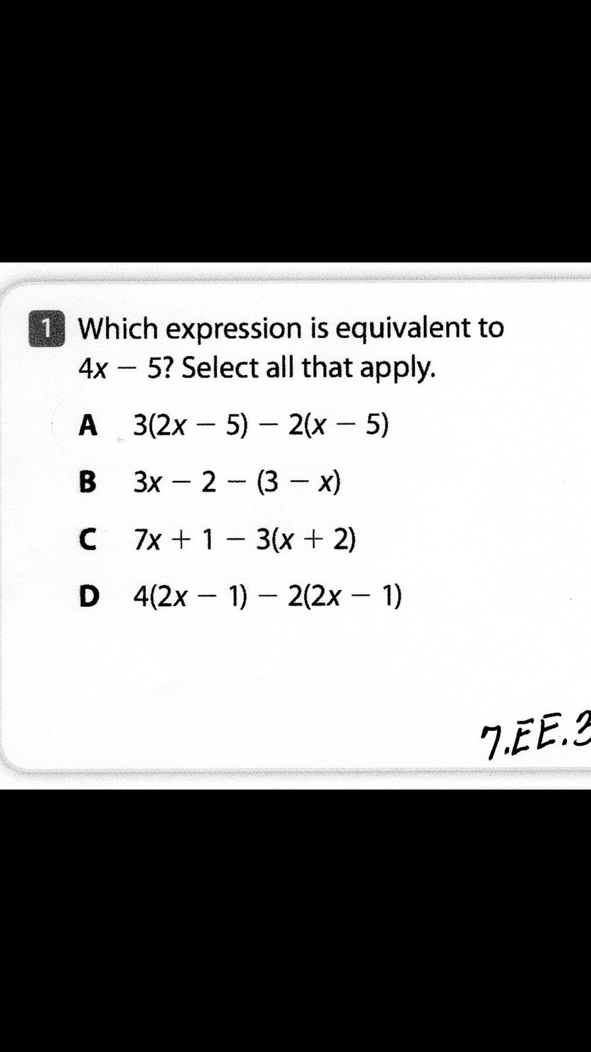 Answered: 1 Which Expression Is Equivalent To 4x… | Bartleby