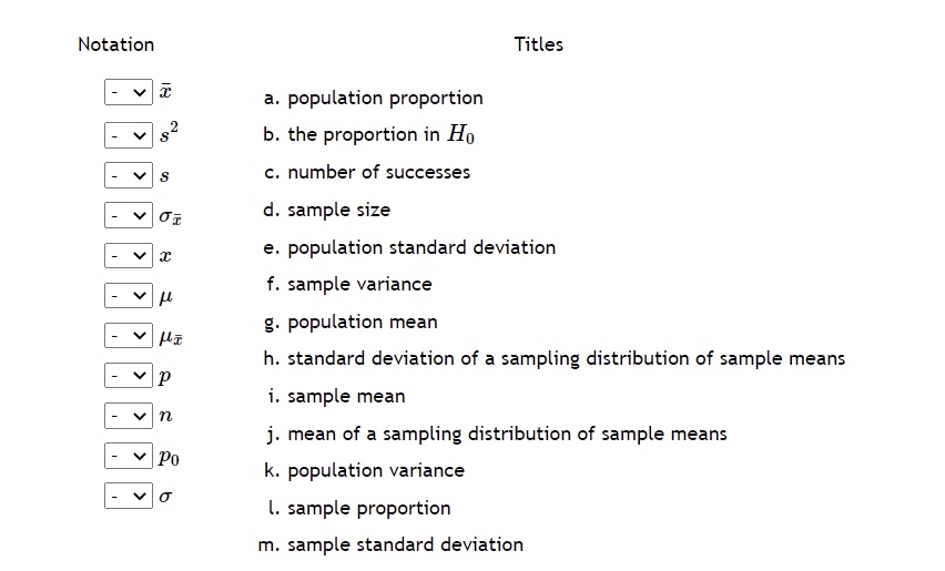 Answered Notation Titles A Population Bartleby