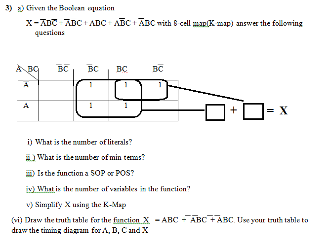 Answered 3 A Given The Boolean Equation X Abc Bartleby