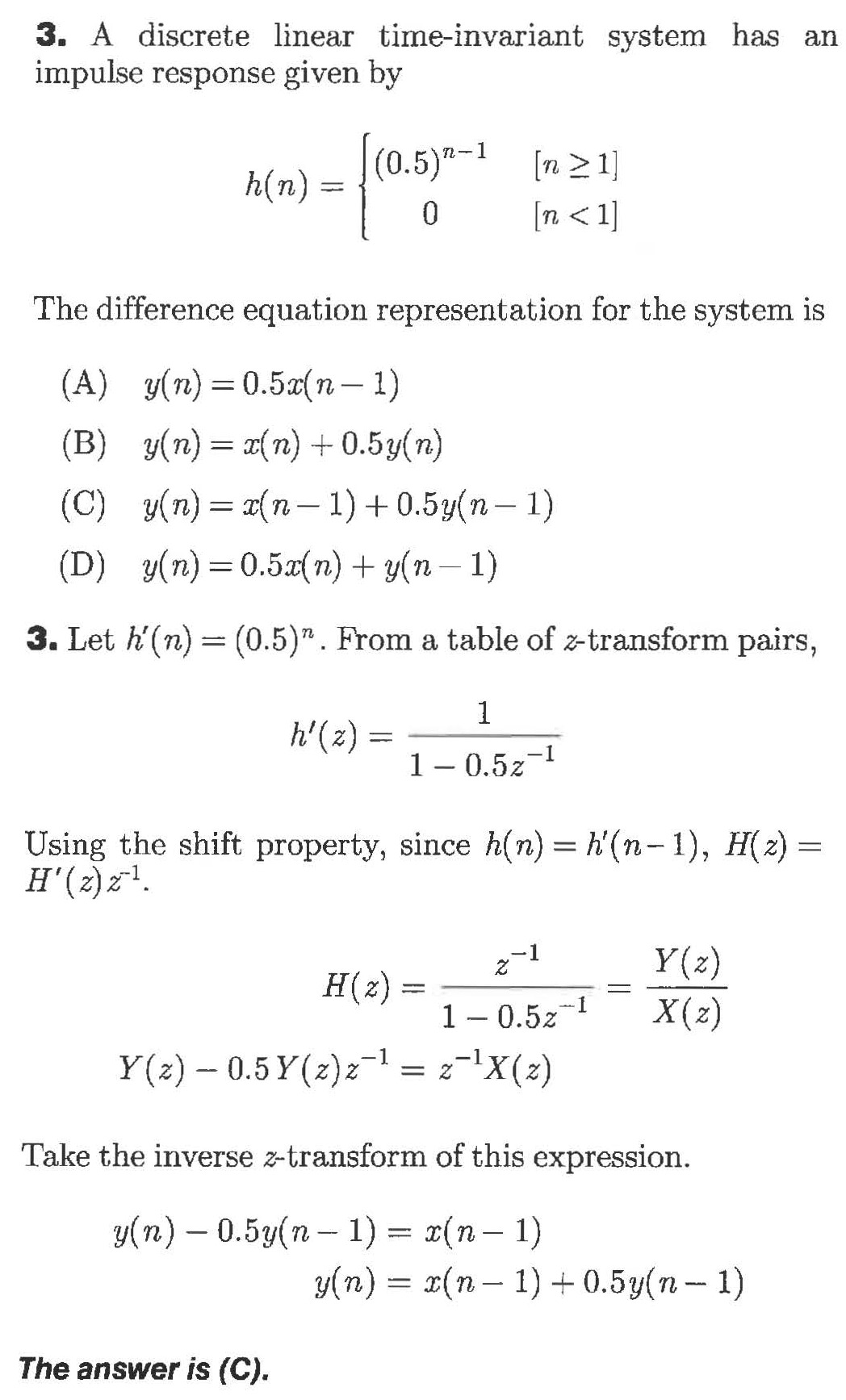 Answered 3 A Discrete Linear Time Invariant Bartleby