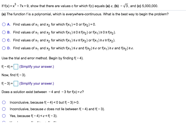 Answered 3 If F X X 7x 9 Show That There Are Bartleby