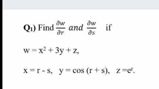 Answered Aw And Ar Aw Q1 Find If As W X2 3y Bartleby