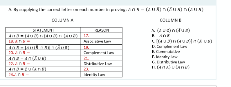 Answered A By Supplying The Correct Letter On Bartleby