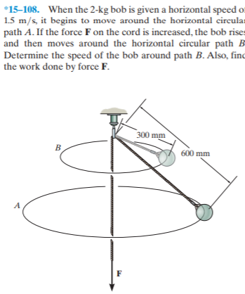 Answered: *15-108. When the 2-kg bob is given a… | bartleby