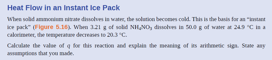 Answered: INSTANT COLD PACK ammonium nitrate… | bartleby