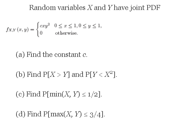 Answered Random Variables X And Yhave Joint Pdf Bartleby