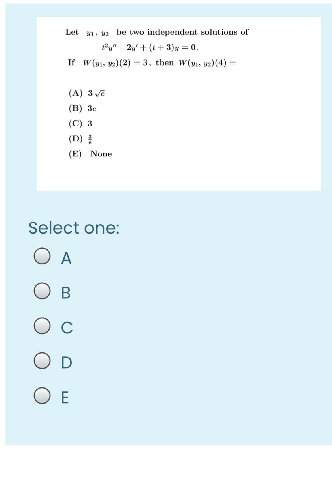 Answered Let Y1 Y2 Be Two Independent Solutions Bartleby