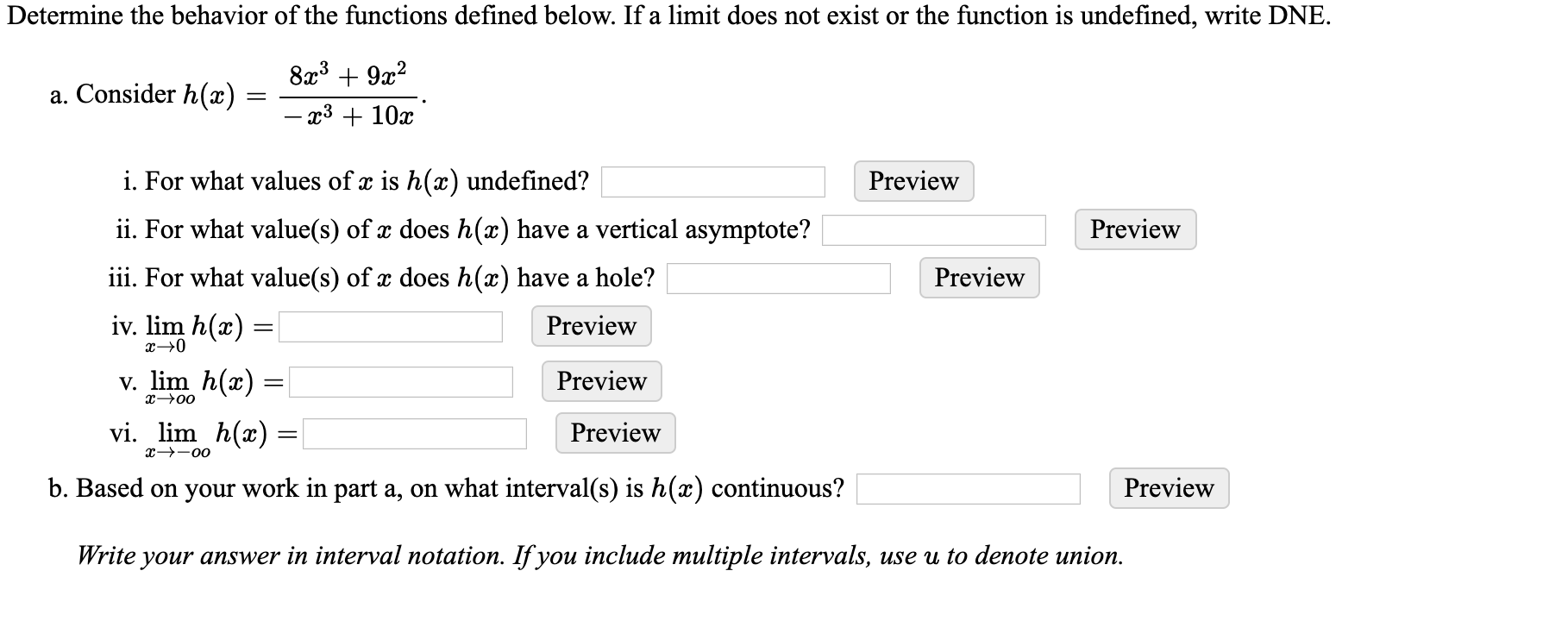 Answered Determine The Behavior Of The Functions Bartleby