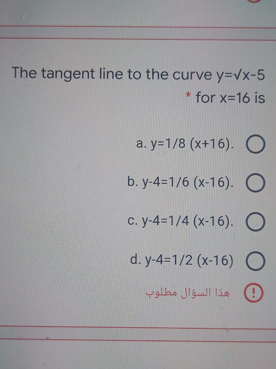Answered The Tangent Line To The Curve Y Vx 5 Bartleby