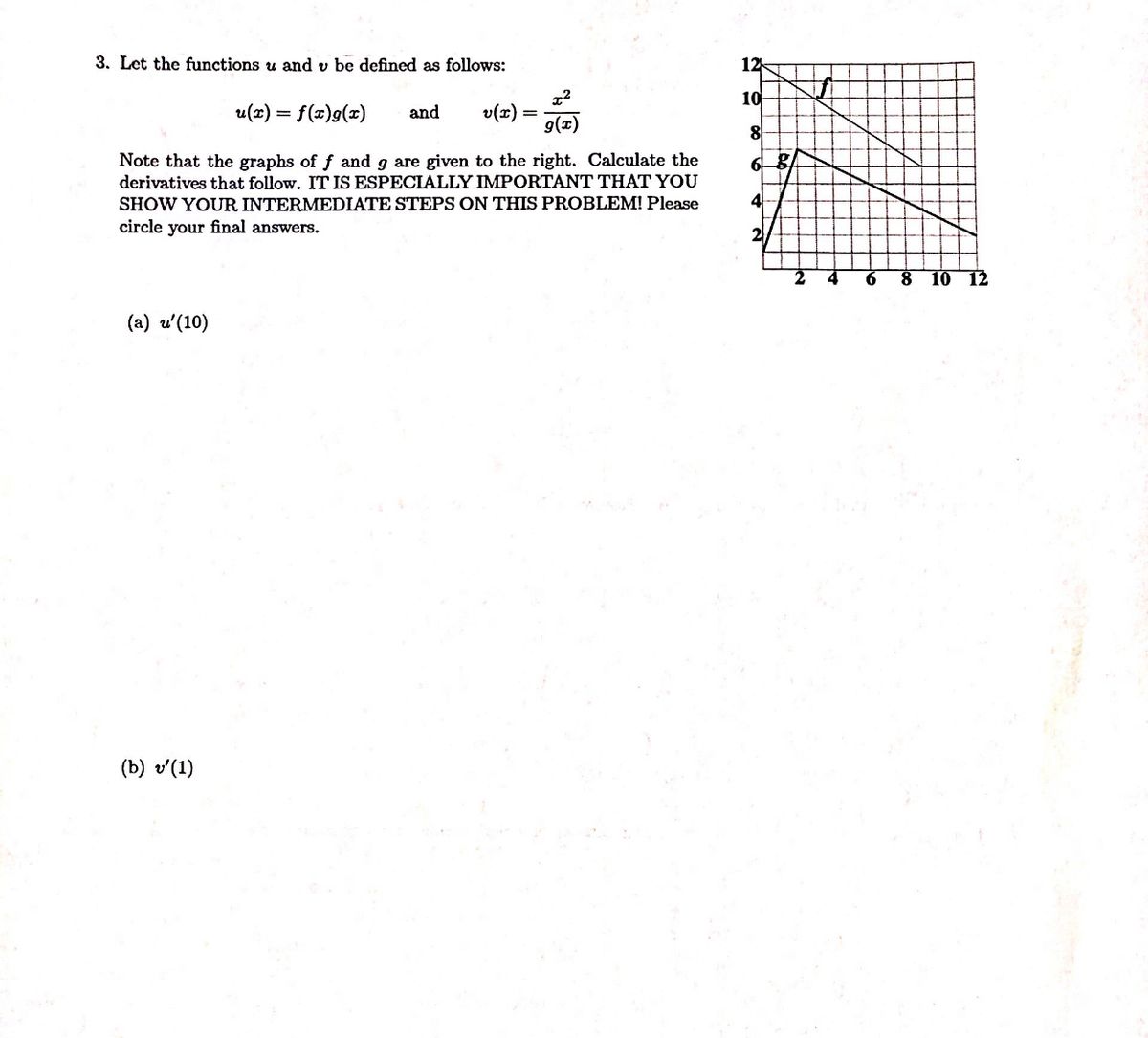 Answered 3 Let The Functions U And V Be Defined Bartleby