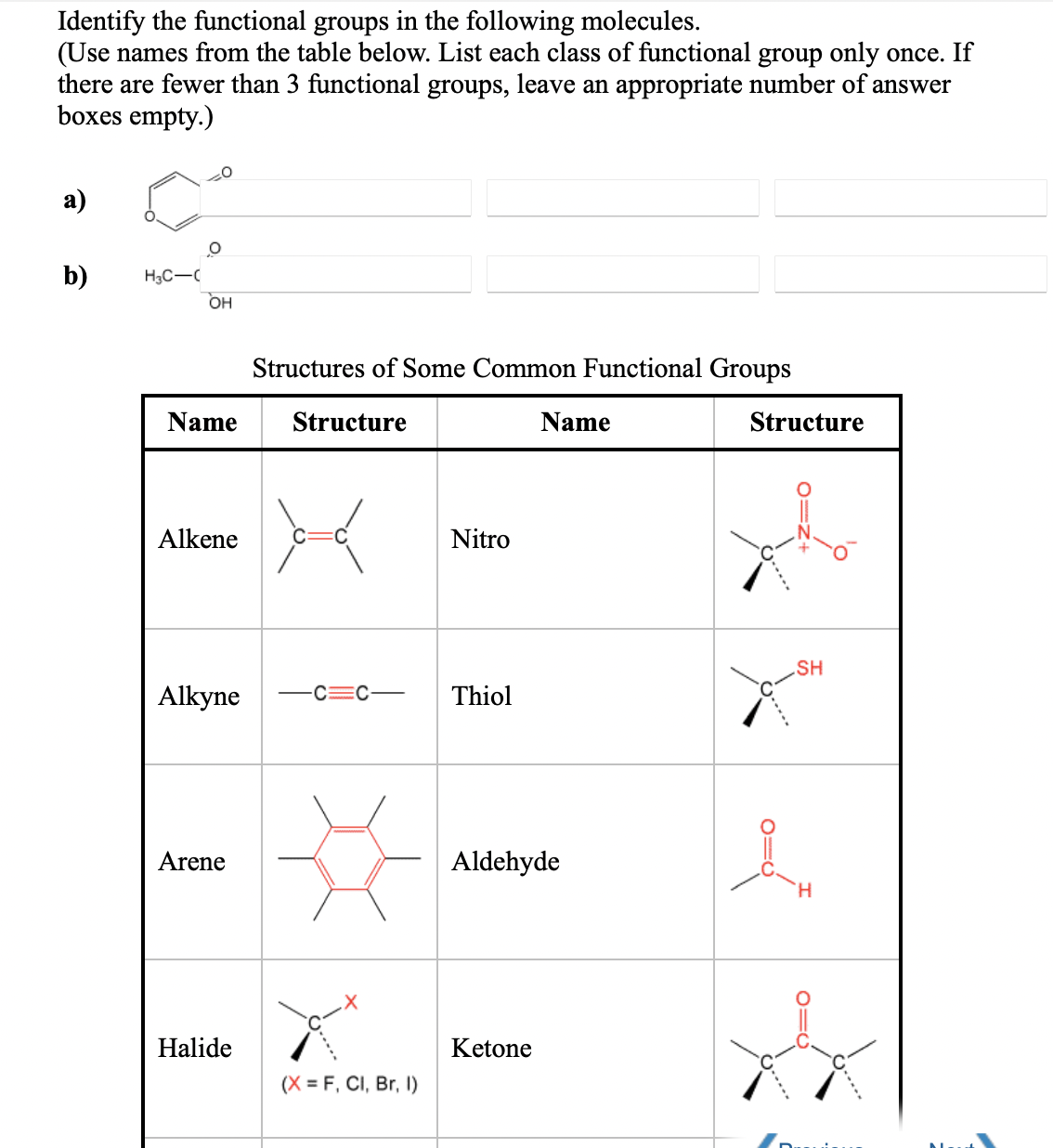 Answered Identify The Functional Groups In The Bartleby