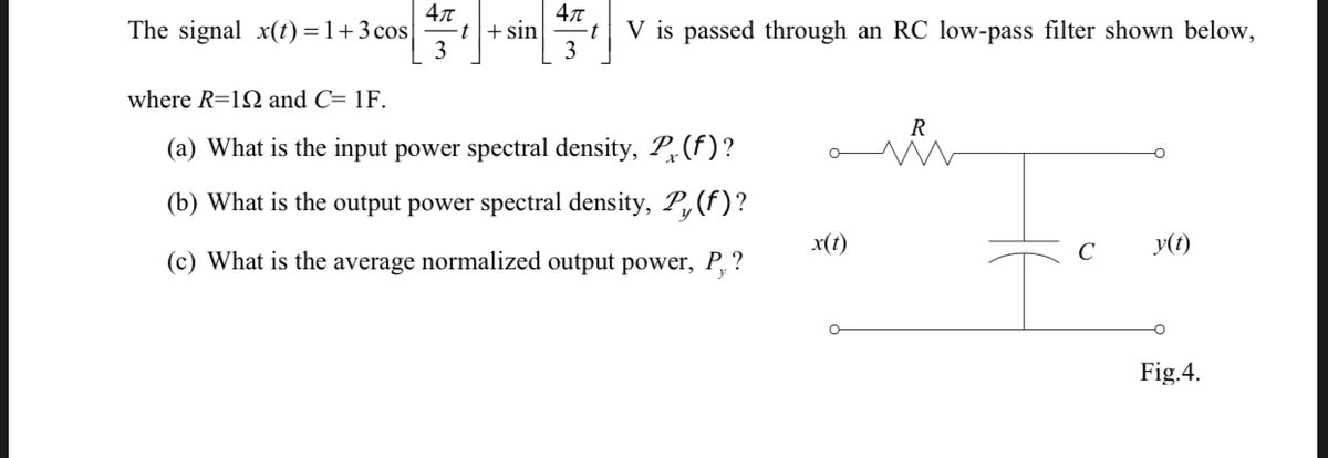 Answered The Signal X T 1 3 Cos T Sin 3 V Is Bartleby