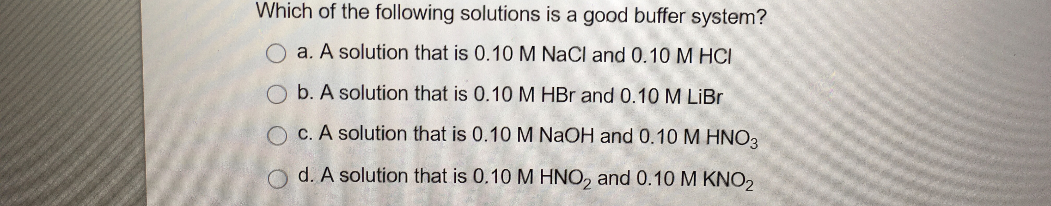 Answered Which Of The Following Solutions Is A Bartleby