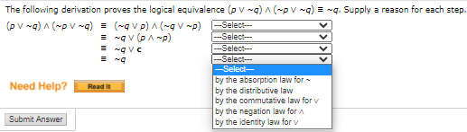 Answered The Following Derivation Proves The Bartleby